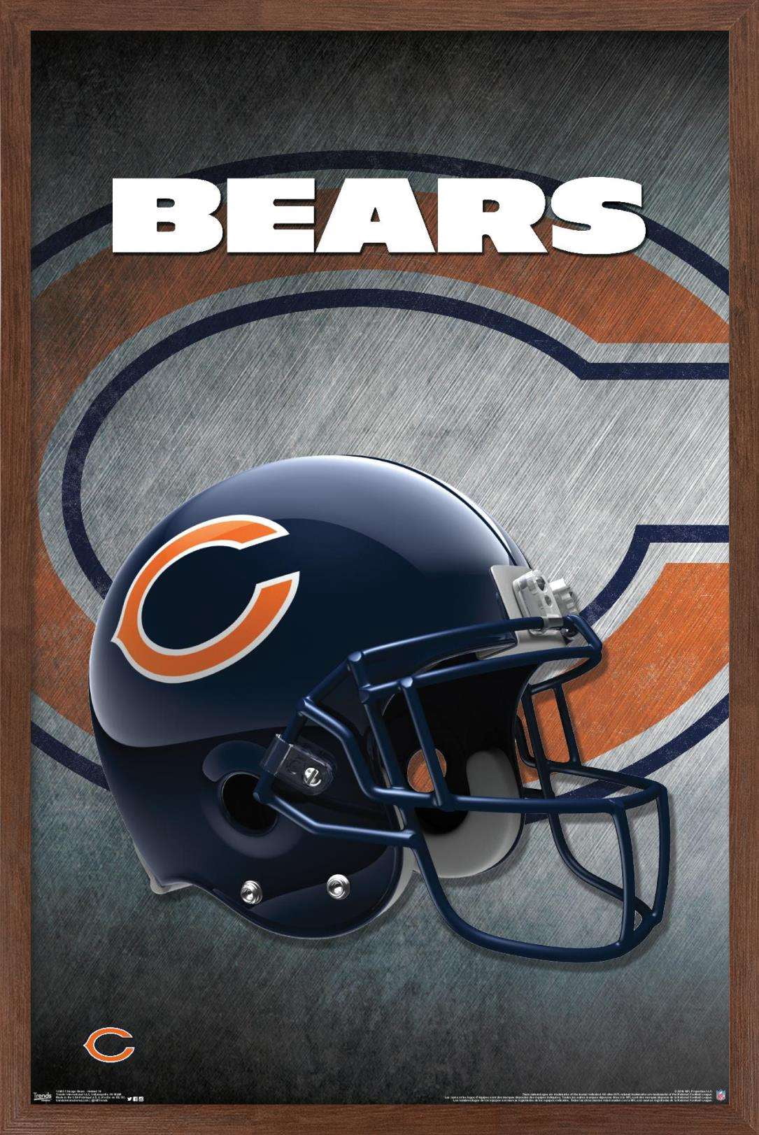 NFL Chicago Bears - Helmet 16 Wall Poster, 14.725" x 22.375", Framed