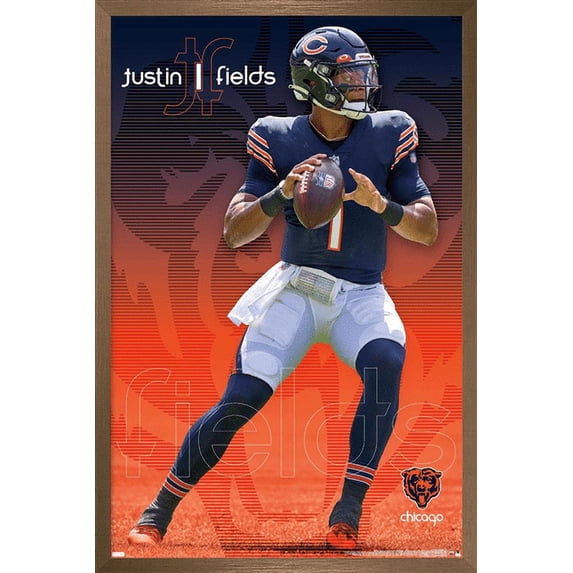 NFL Chicago Bears - Justin Fields 21 Wall Poster, 14.725" x 22.375", Framed