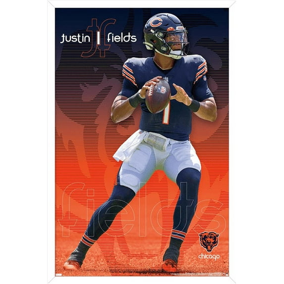 NFL Chicago Bears - Justin Fields 21 Wall Poster, 14.725" x 22.375", Framed