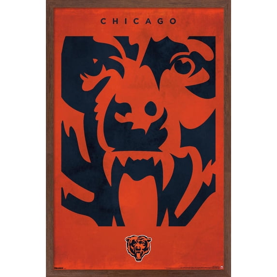 NFL Chicago Bears - Logo 25 Wall Poster, 22.375" x 34" Framed