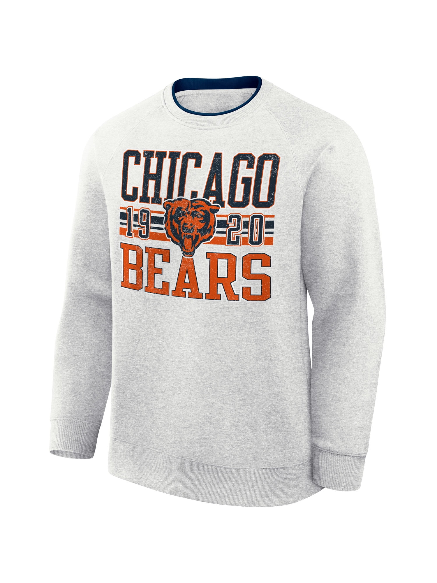 NFL Chicago Bears Men's Cotton Gray Heather Long Sleeve Crew Fleece Sweatshirt