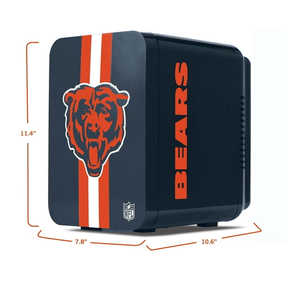 NFL Chicago Bears Mini Fridge, Dark Navy, 4L, 6 Cans