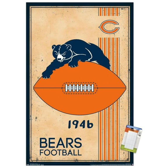 NFL Chicago Bears - Retro Logo 14 Wall Poster, 14.725" x 22.375"