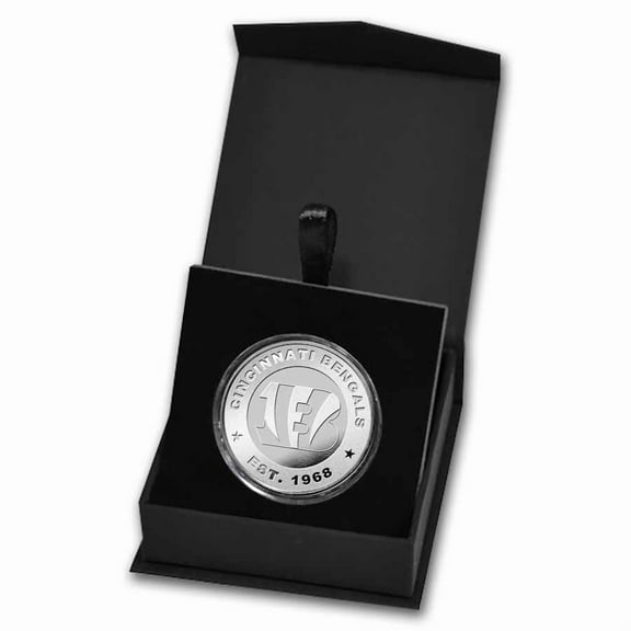 NFL Cincinnati Bengals 1 oz Silver Round (w/Box)