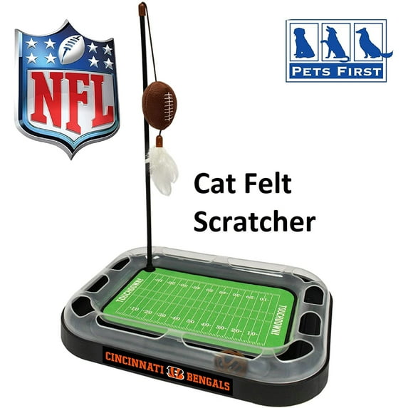 NFL Cincinnati Bengals Cat Scratcher Toy with Catnip Plush & Feather Cat and Kitty Toy