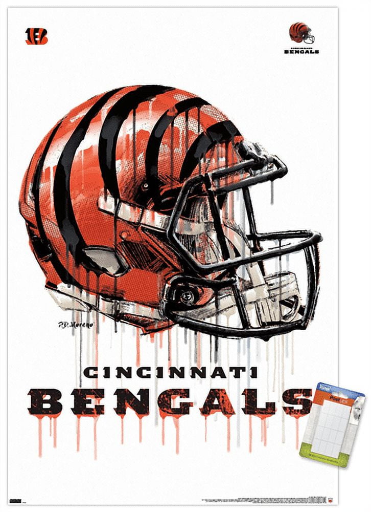 NFL Cincinnati Bengals - Drip Helmet 20 Wall Poster, 14.725" x 22.375"
