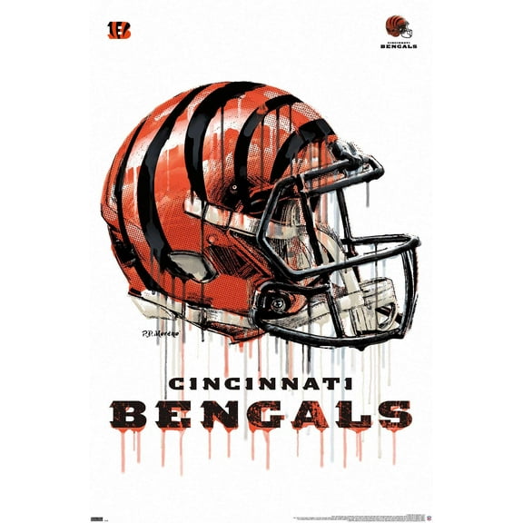 NFL Cincinnati Bengals - Drip Helmet 20 Wall Poster, 22.375" x 34"