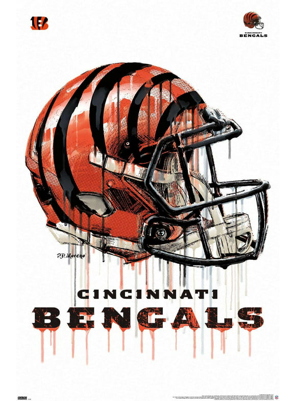 NFL Cincinnati Bengals - Drip Helmet 20 Wall Poster, 22.375" x 34"