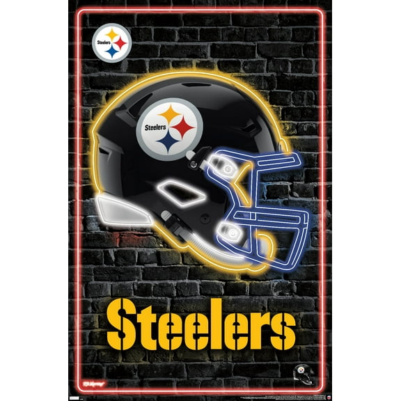 NFL Pittsburgh Steelers - Neon Helmet 23 Wall Poster, 22.375" x 34"