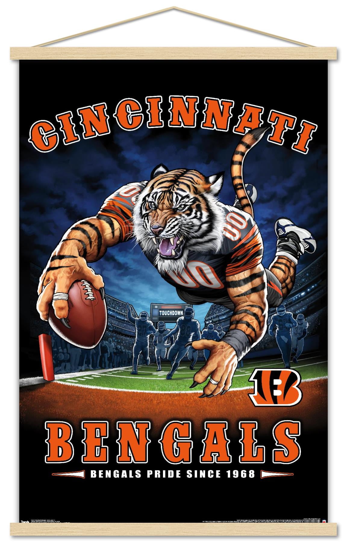 NFL Cincinnati Bengals - End Zone 17 Wall Poster with Wooden Magnetic ...