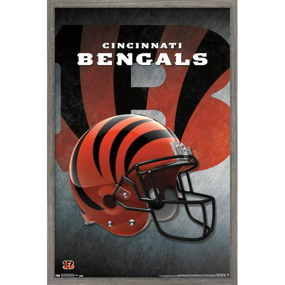 NFL Cincinnati Bengals - Helmet 16 Wall Poster, 14.725" x 22.375", Framed
