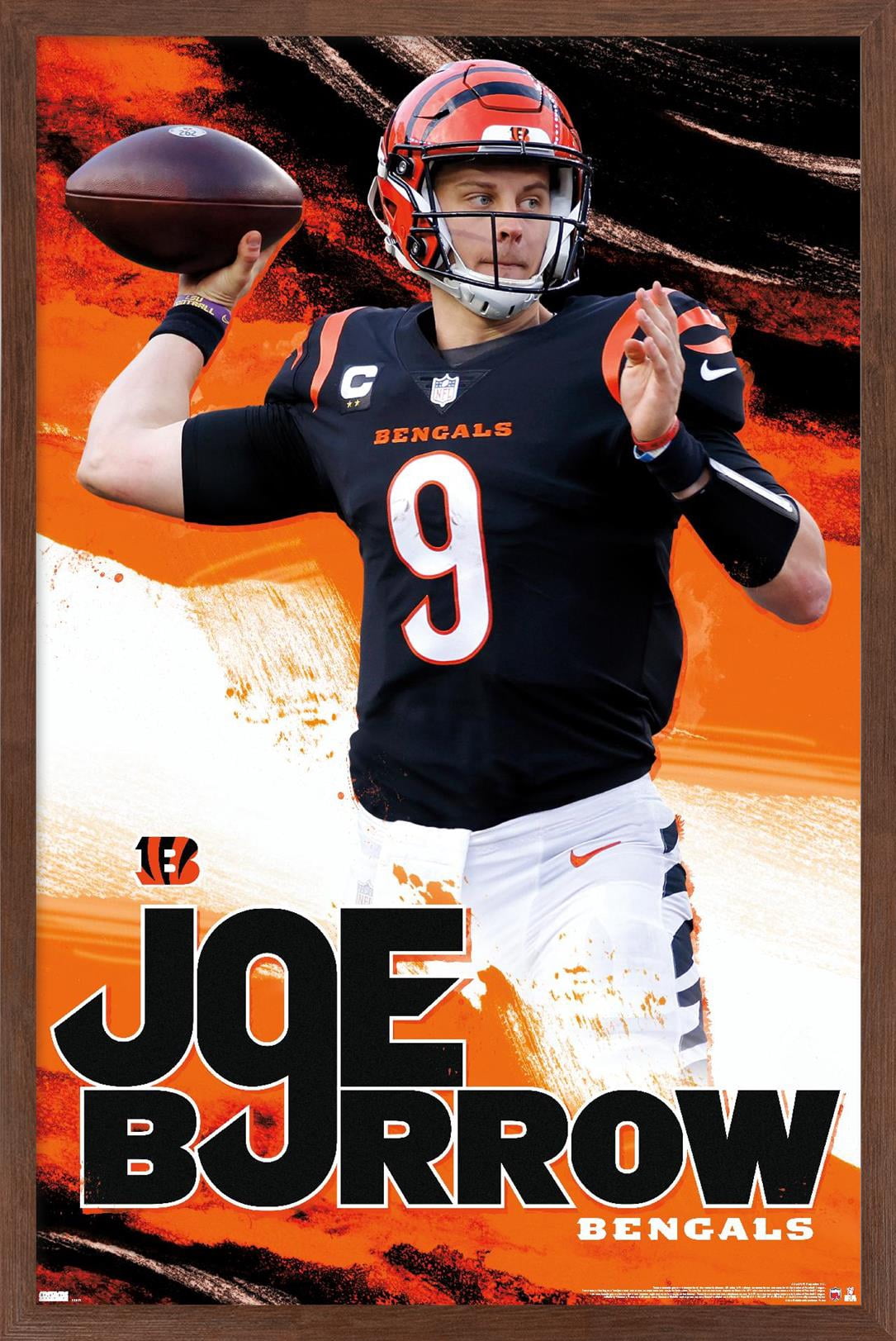 NFL Cincinnati Bengals - Joe Burrow 22 Wall Poster, 22.375" x 34" Framed