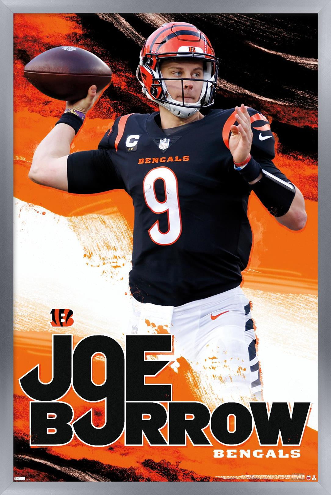 NFL Cincinnati Bengals - Joe Burrow 22 Wall Poster, 22.375" x 34" Framed