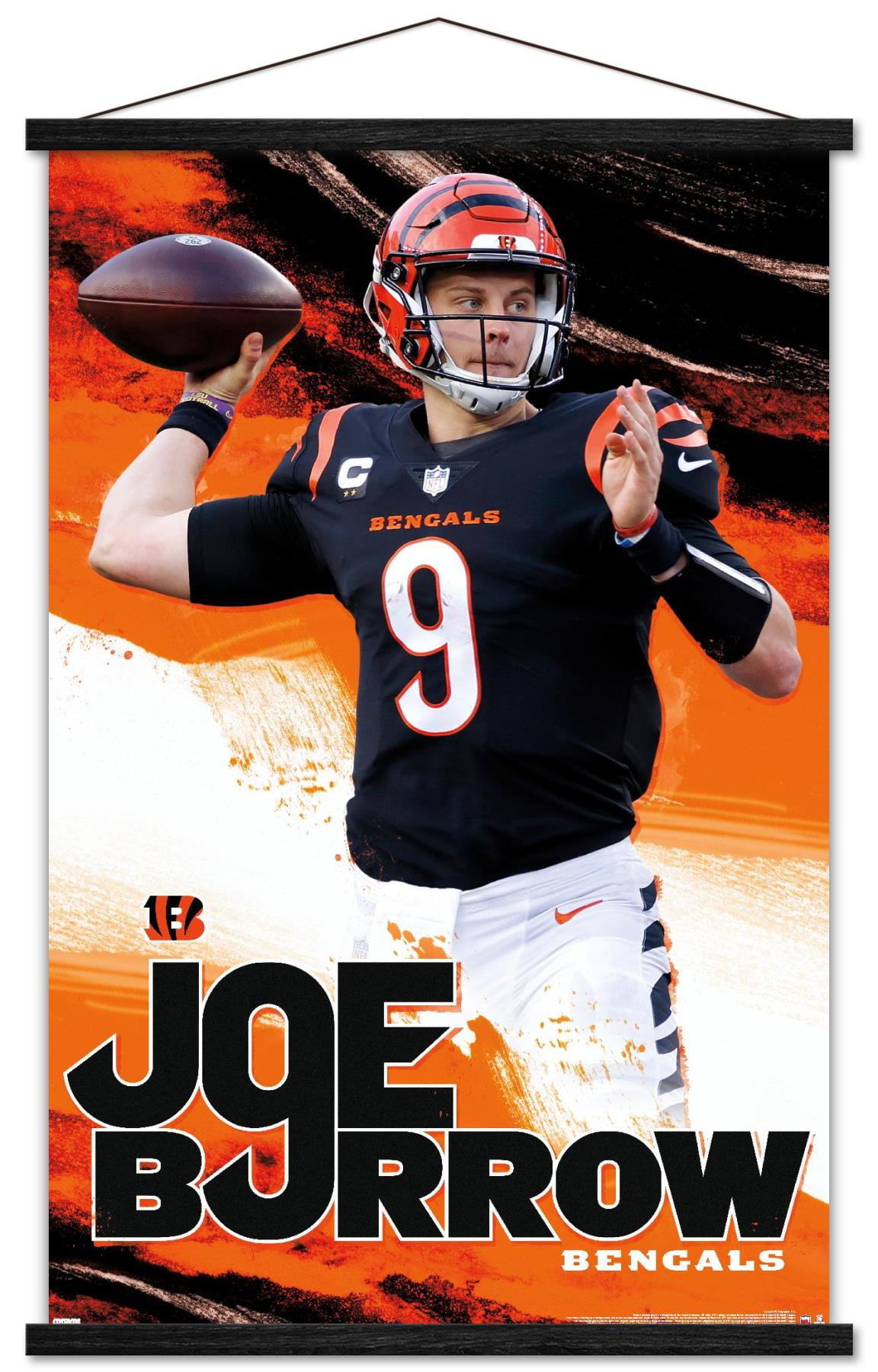 Joe Burrow Poster Cincinnati Bengals Football Illustrated Art 