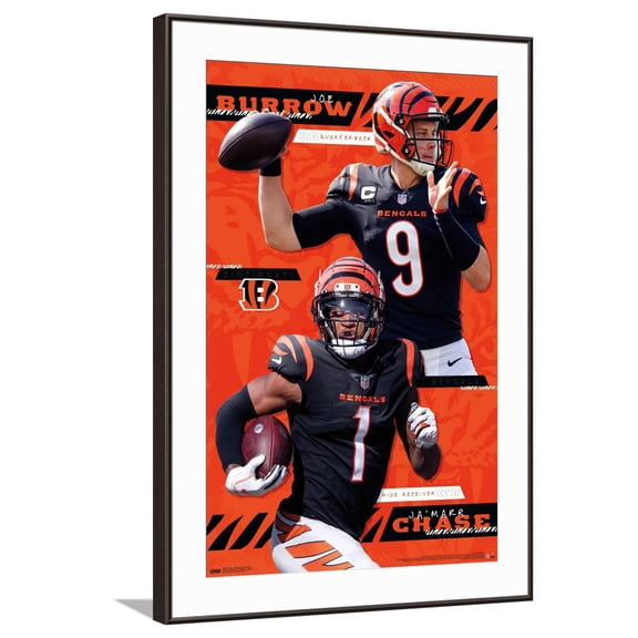 NFL Cincinnati Bengals - Joe Burrow & Ja'Marr Chase 21 Canvas Wall Poster, 22.375" x 34"