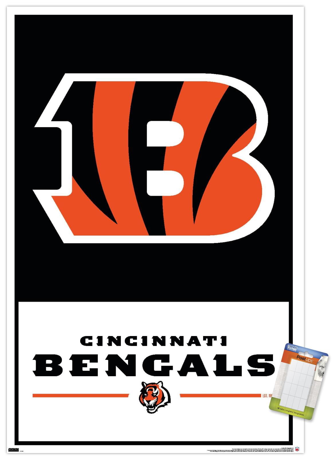 NFL Cincinnati Bengals - Logo 21 Wall Poster, 22.375" x 34"