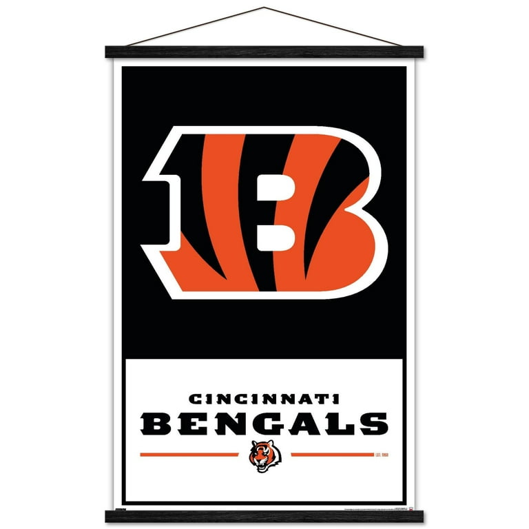 NFL Cincinnati Bengals - Logo 21 Wall Poster with Wooden Magnetic Frame,  22.375 x 34