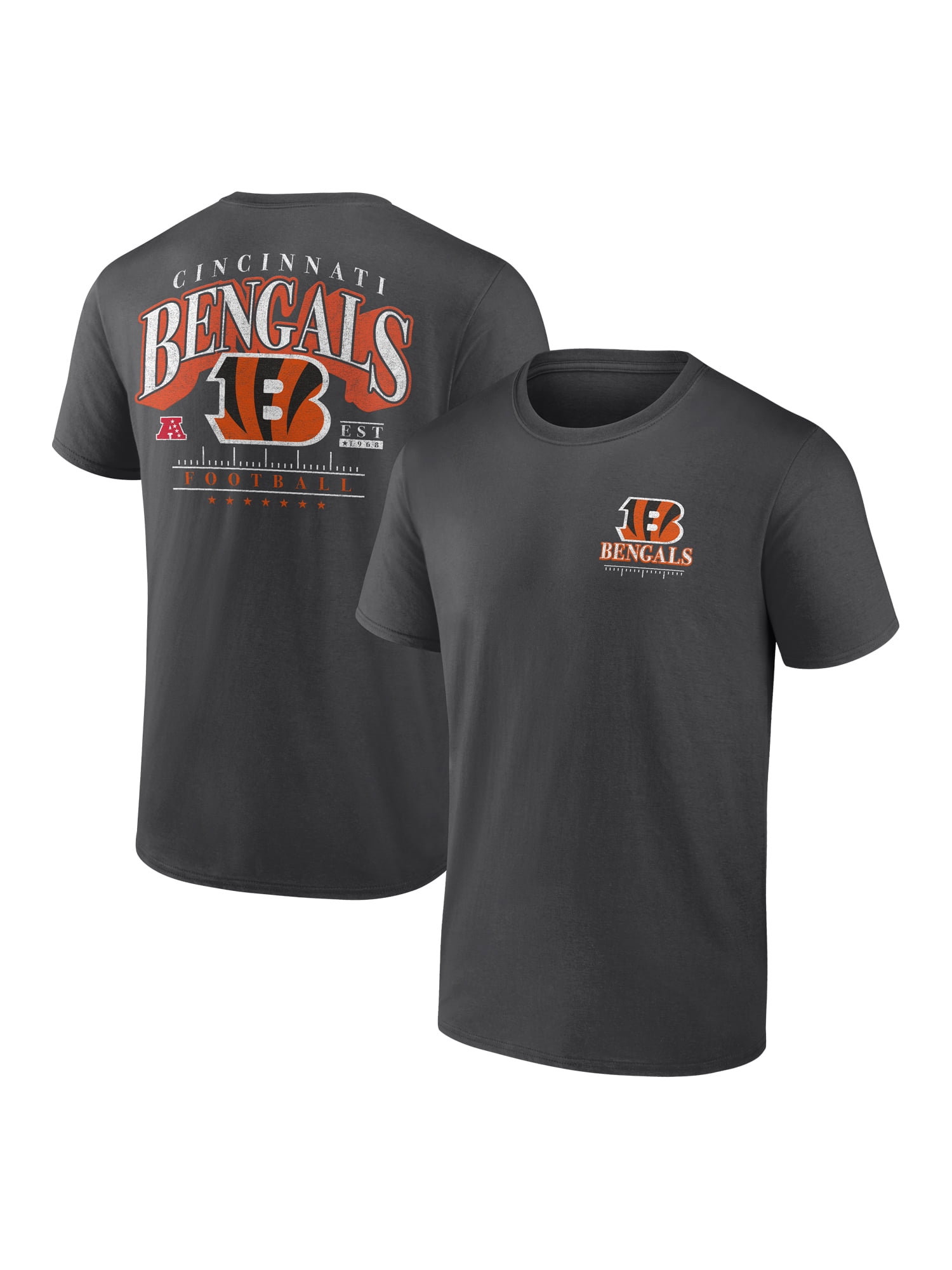 NFL Cincinnati Bengals Men's Cotton Faded Black Short Sleeve T-Shirt