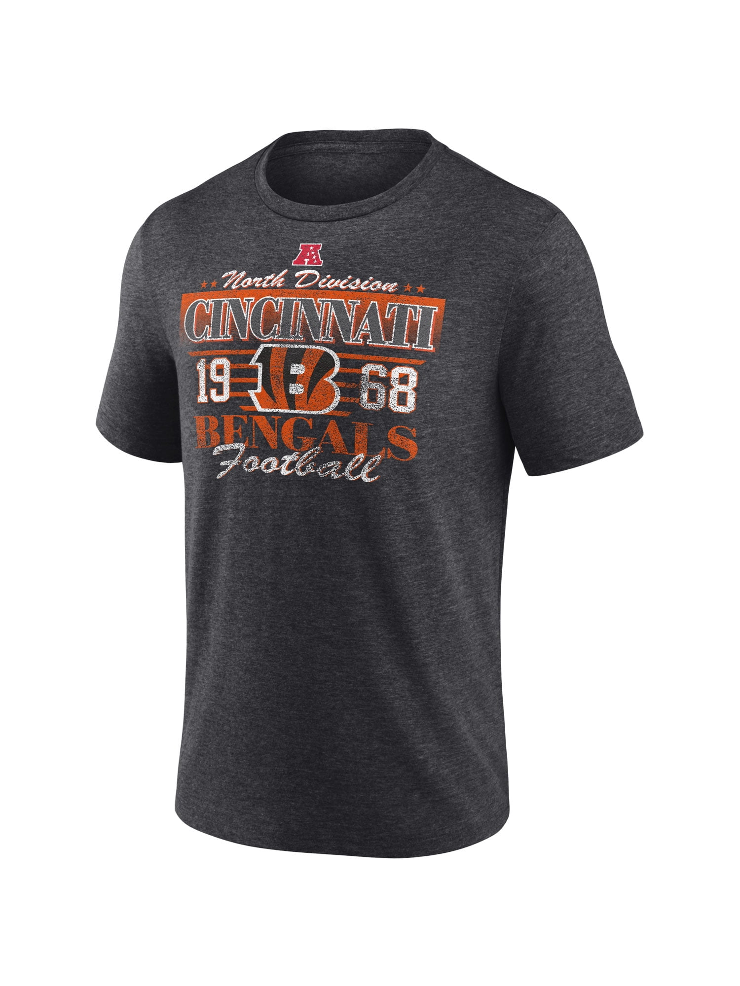 NFL Cincinnati Bengals Men's Synthetic Charcoal Heather Short Sleeve T-Shirt