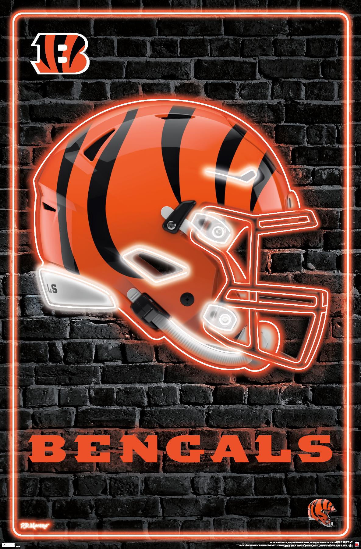 NFL Cincinnati Bengals - Neon Helmet 23 Wall Poster, 22.375" x 34"