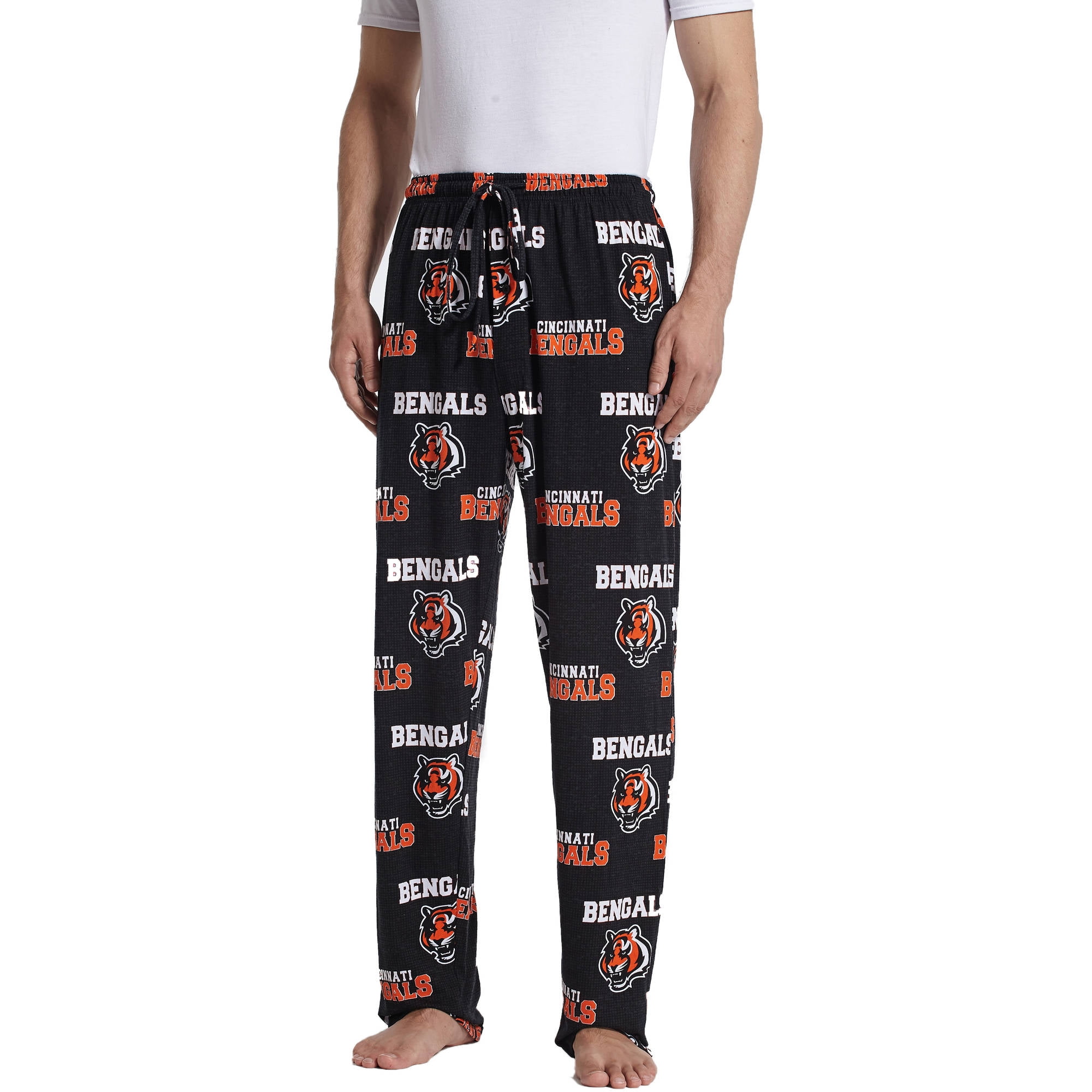 Cincinnati Bengals White Stripe Pajama Pants, Mens Size: 2XL