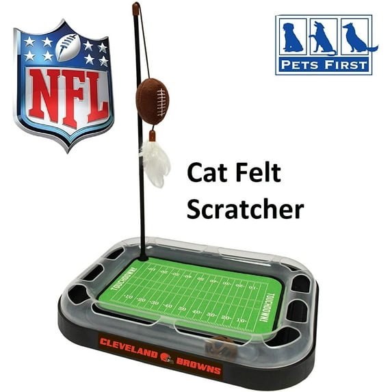 NFL Cleveland Browns Cat Scratcher Toy with Catnip Plush & Feather Cat and Kitty Toy