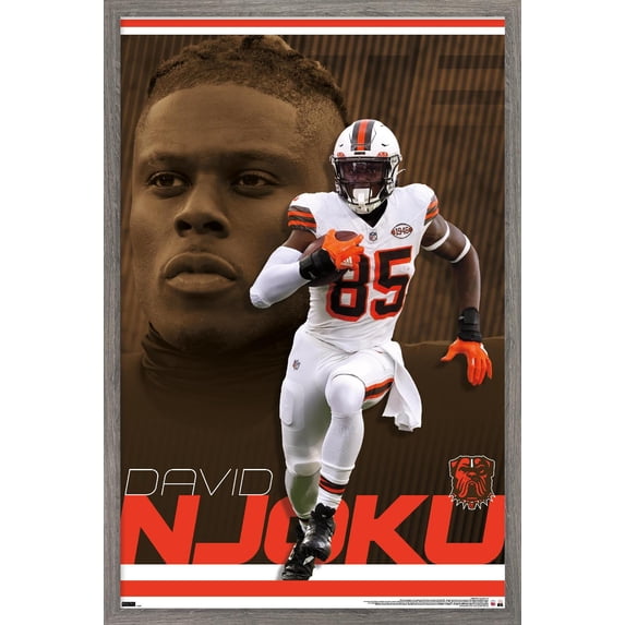 NFL Cleveland Browns - David Njoku 24 Wall Poster, 14.725" x 22.375" Framed