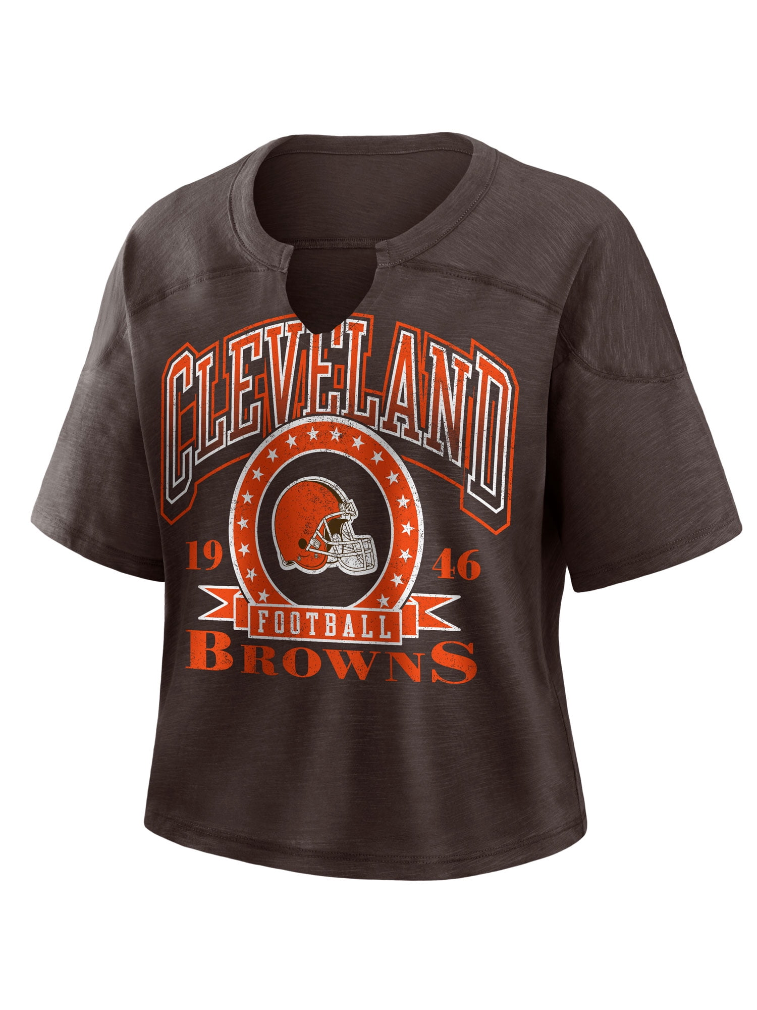 NFL Cleveland Browns Women's Cotton Brown Short Sleeve T-Shirt