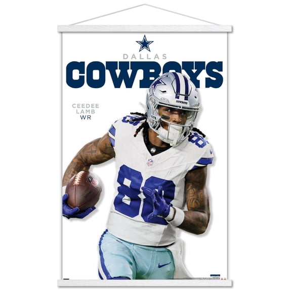 NFL Dallas Cowboys - CeeDee Lamb Feature Series 24 Wall Poster with Magnetic Frame, 22.375" x 34"