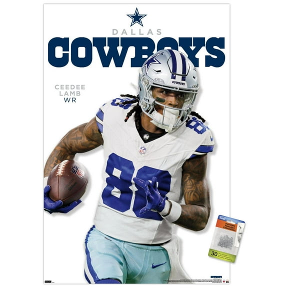 NFL Dallas Cowboys - CeeDee Lamb Feature Series 24 Wall Poster with Push Pins, 22.375" x 34"