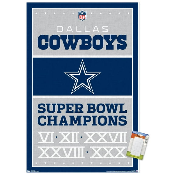 NFL Dallas Cowboys - Champions 13 Wall Poster, 14.725" x 22.375"