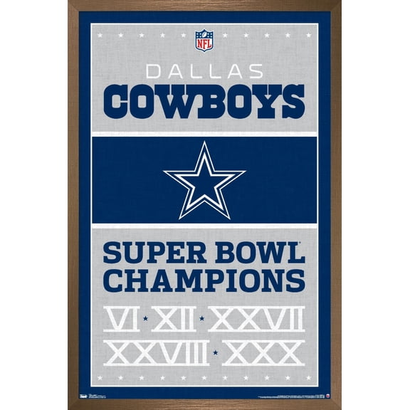 NFL Dallas Cowboys - Champions 13 Wall Poster, 22.375" x 34", Framed