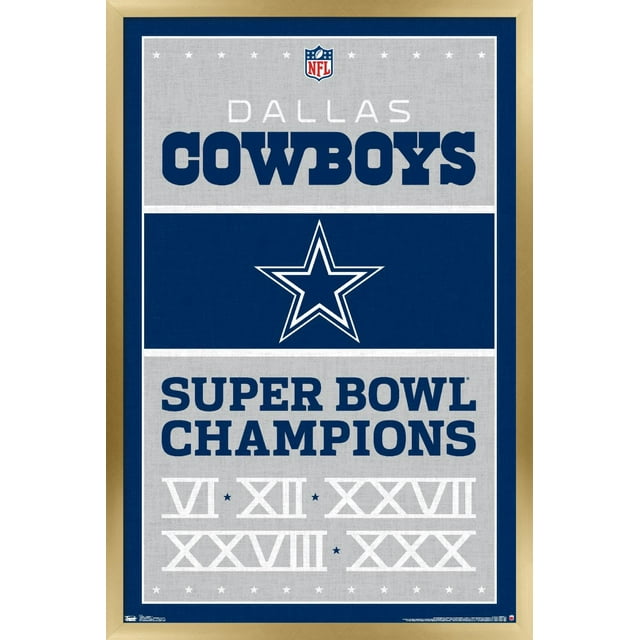 NFL Dallas Cowboys - Champions 13 Wall Poster, 22.375" x 34", Framed