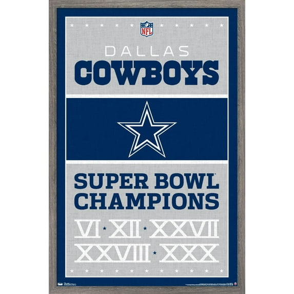 NFL Dallas Cowboys - Champions 13 Wall Poster, 22.375" x 34", Framed