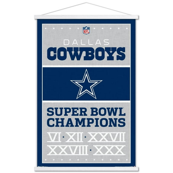 NFL Dallas Cowboys - Champions 13 Wall Poster with Magnetic Frame, 22.375" x 34"