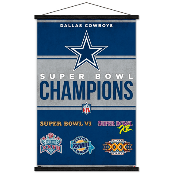 NFL Dallas Cowboys - Champions 23 Wall Poster with Magnetic Frame, 22.375" x 34"