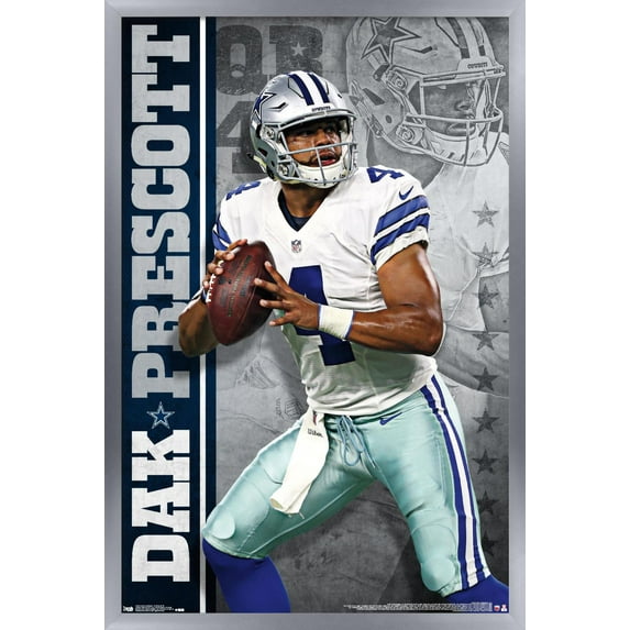 NFL Dallas Cowboys - Dak Prescott 16 Wall Poster, 14.725" x 22.375", Framed