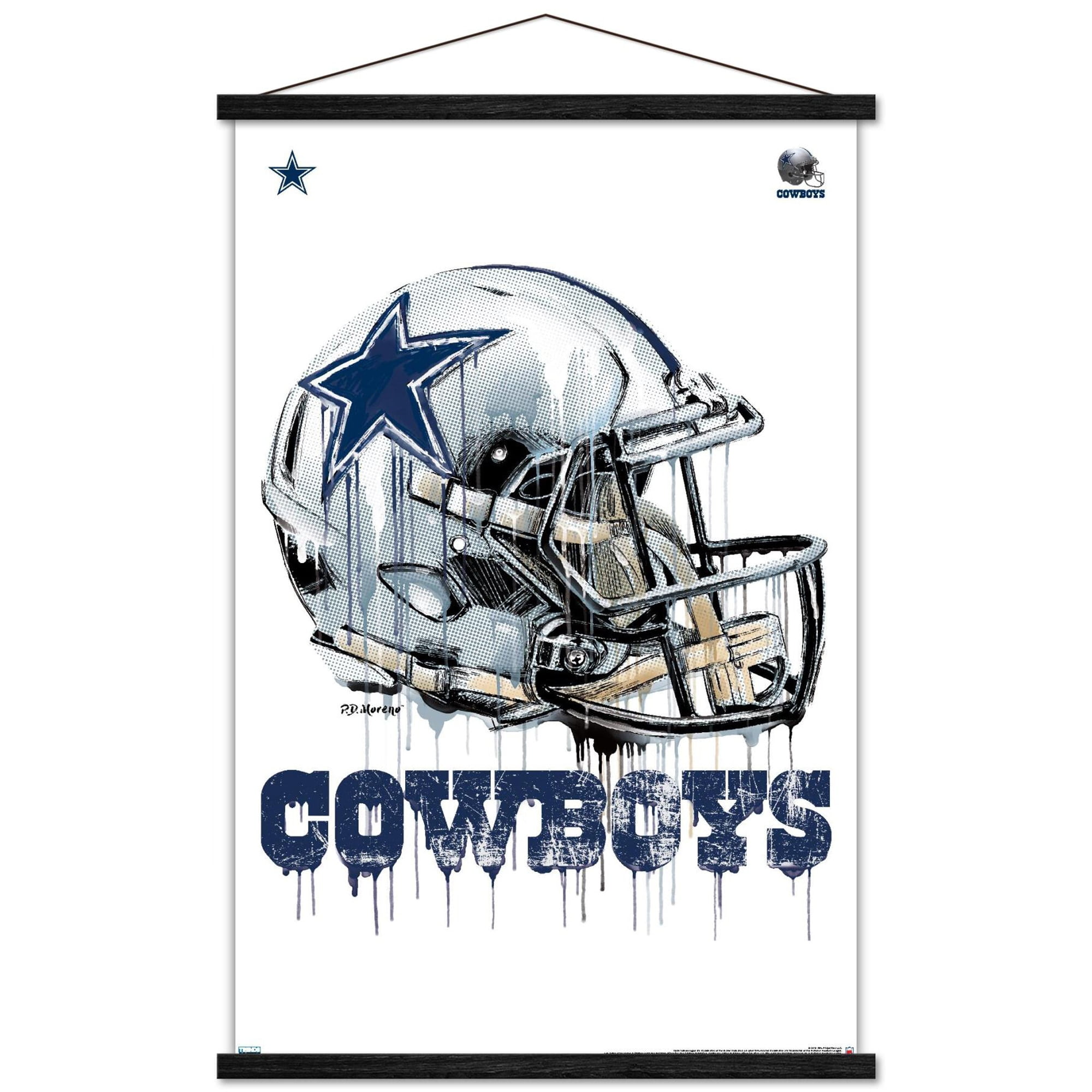NFL Dallas Cowboys - Drip Helmet 20 Wall Poster with Wooden Magnetic ...