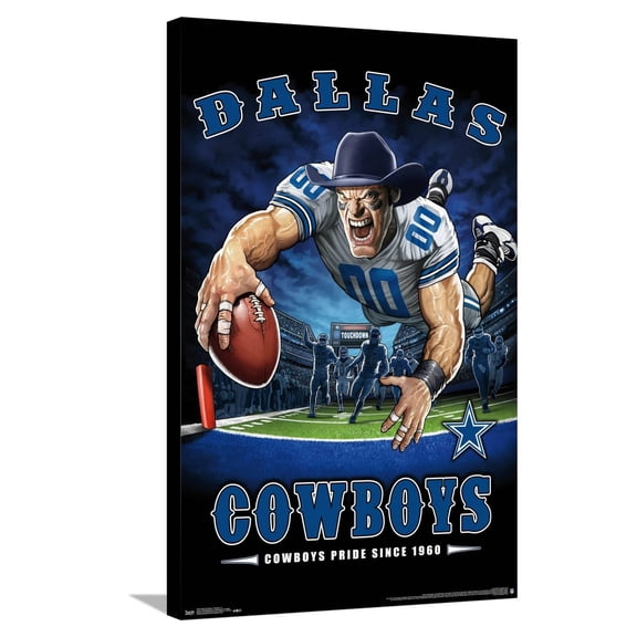 NFL Dallas Cowboys - End Zone 17 Canvas Wall Poster, 22.375" x 34"