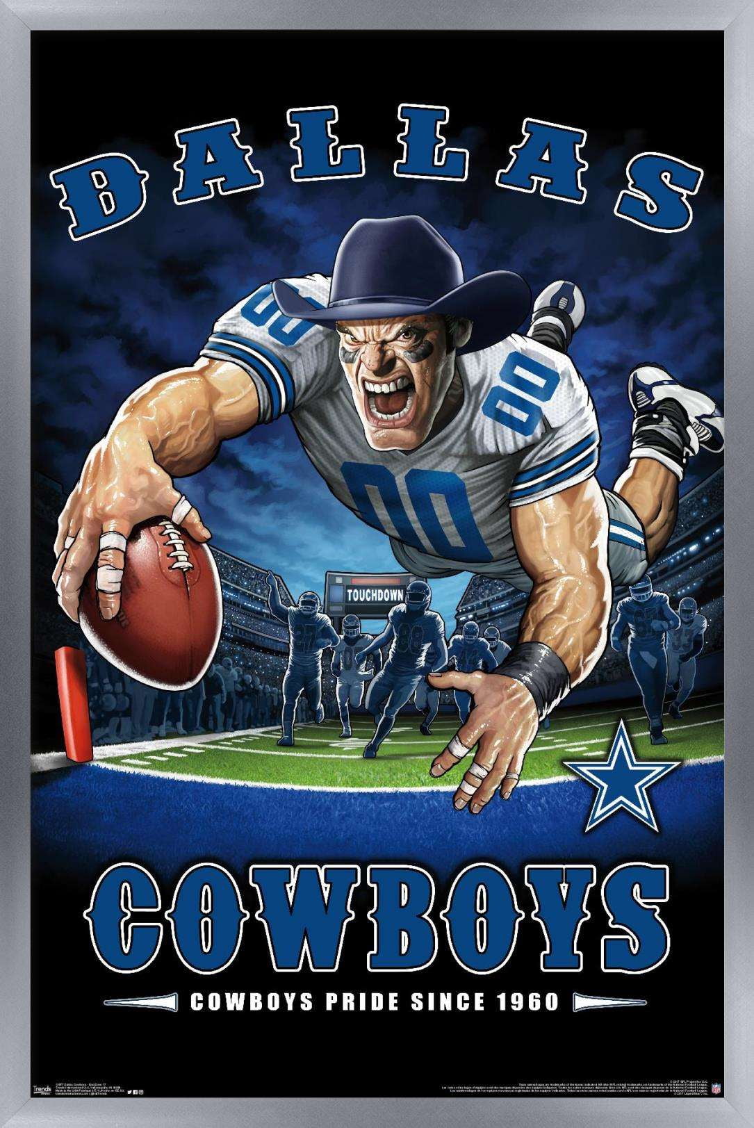 NFL Dallas Cowboys - End Zone 17 Wall Poster, 14.725" x 22.375", Framed
