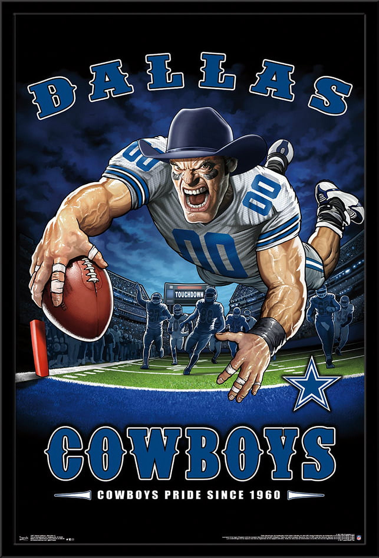 Lids Dallas Cowboys 24.25'' x 35.75'' Framed Mascot Endzone Poster