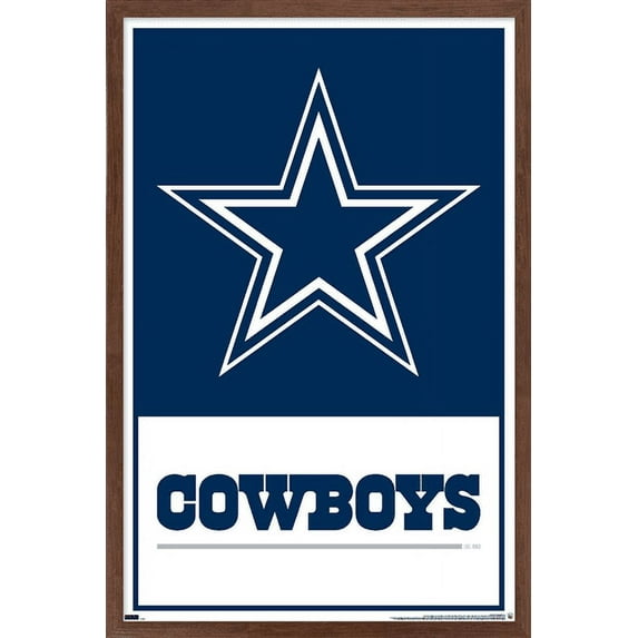 NFL Dallas Cowboys- Logo 21 Wall Poster, 14.725" x 22.375", Framed