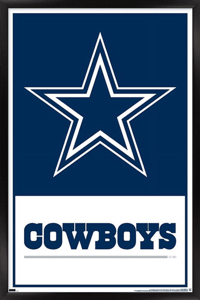 NFL Dallas Cowboys- Logo 21 Wall Poster, 14.725" x 22.375", Framed