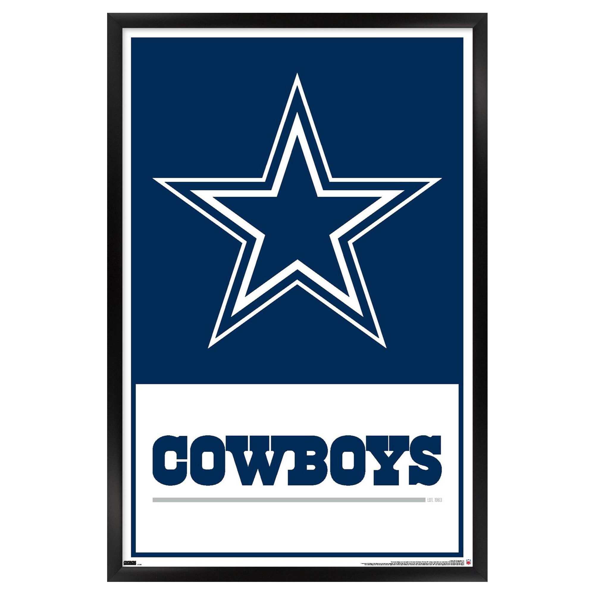 NFL Dallas Cowboys- Logo 21 Wall Poster, 22.375" x 34", Framed