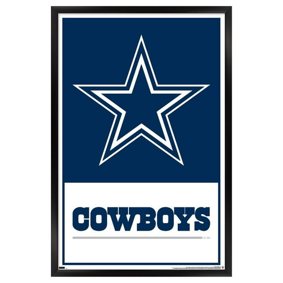 NFL Dallas Cowboys- Logo 21 Wall Poster, 22.375" x 34", Framed