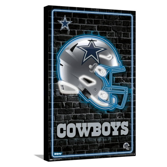 NFL Dallas Cowboys - Neon Helmet 23 Canvas Wall Poster, 14.725" x 22.375"