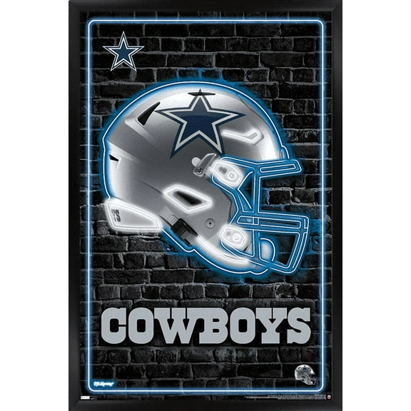 NFL Dallas Cowboys - Neon Helmet 23 Wall Poster, 22.375" x 34" Framed