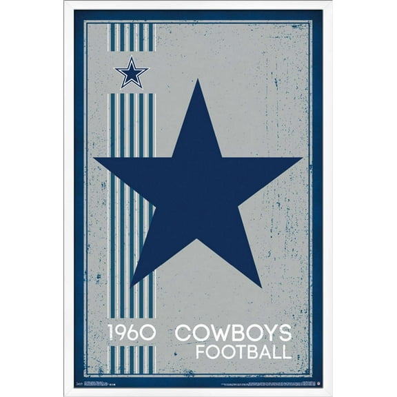 NFL Dallas Cowboys - Retro Logo 14 Wall Poster, 22.375" x 34", Framed