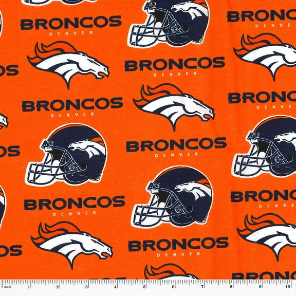 NFL Denver Broncos 58" 100% Cotton Sports Logo Craft Fabric By the Yard, Multi-color