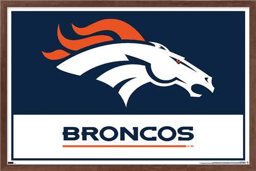 NFL Denver Broncos - Logo 21 Wall Poster, 22.375" x 34", Framed